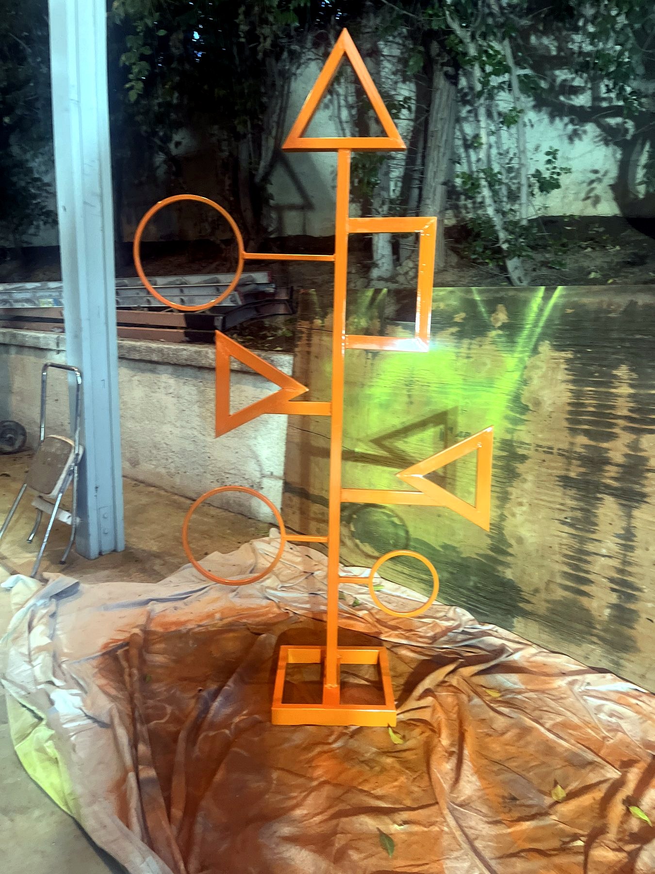 Orange Geometry by Mid Century Metal